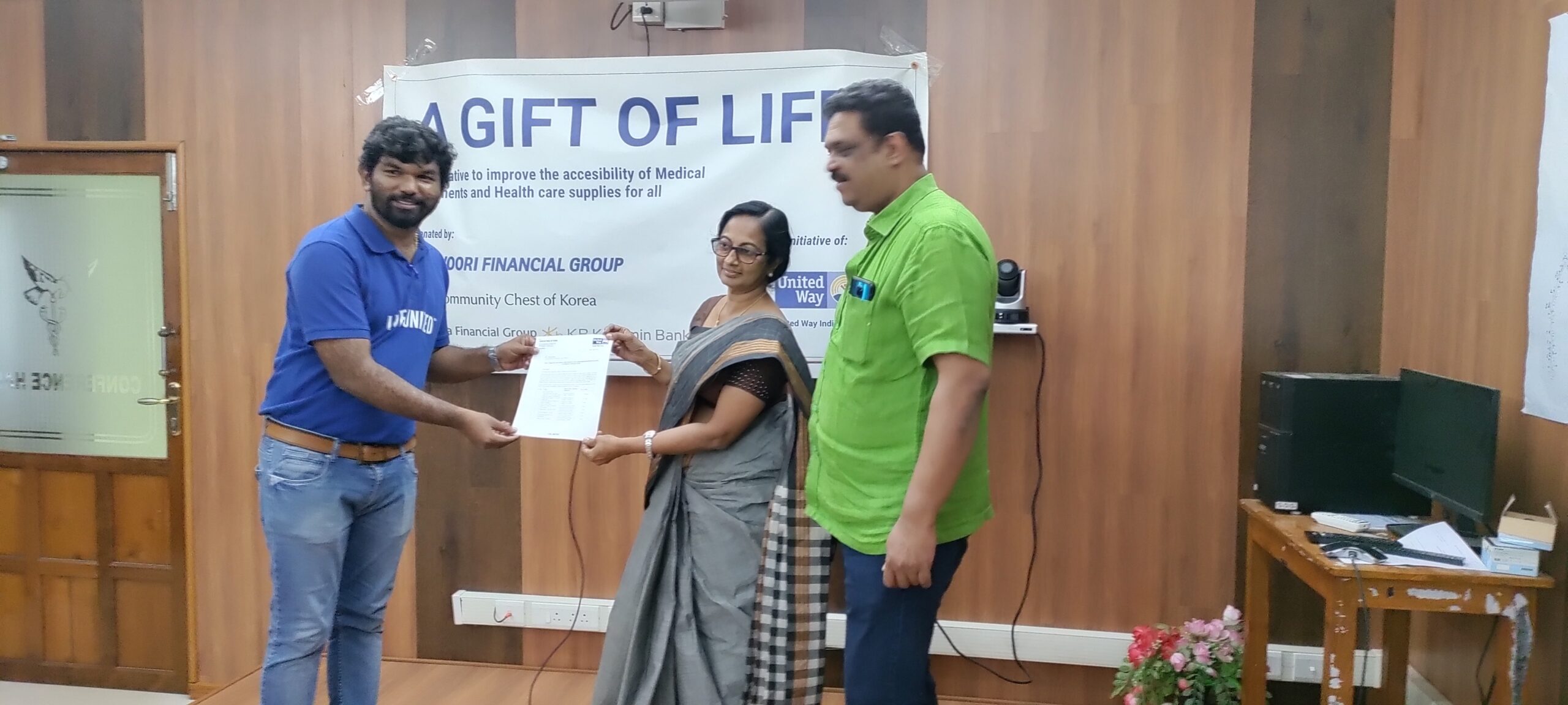 United Way India’s Gift of Life initiative, medical assistance to Public Health Institutions in Kerala.