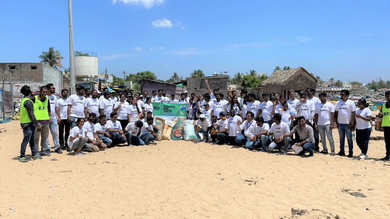 Stellantis India & United Way Cleaning Beach in Chennai